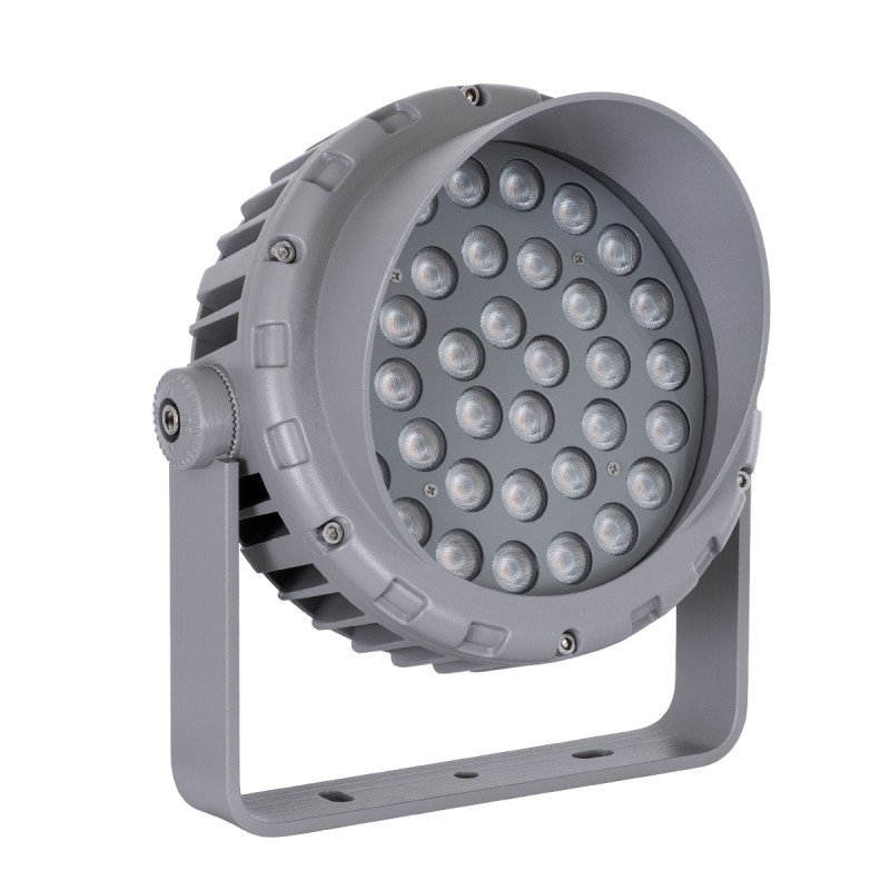 GLOBOSTAR® FLOODMENA 90337 Προβολέας Σποτ Wall Washer με Αντιθαμβωτική Γρίλια LED 36W 3060lm 30° AC 220-240V Αδιάβροχο IP67 Ultra Θερμό Λευκό 2200K - Bridgelux SMD Chip - Γκρι Ανθρακί - Μ23.5 x Π17.5 x Υ25.5cm - 3 Χρόνια Εγγύηση
