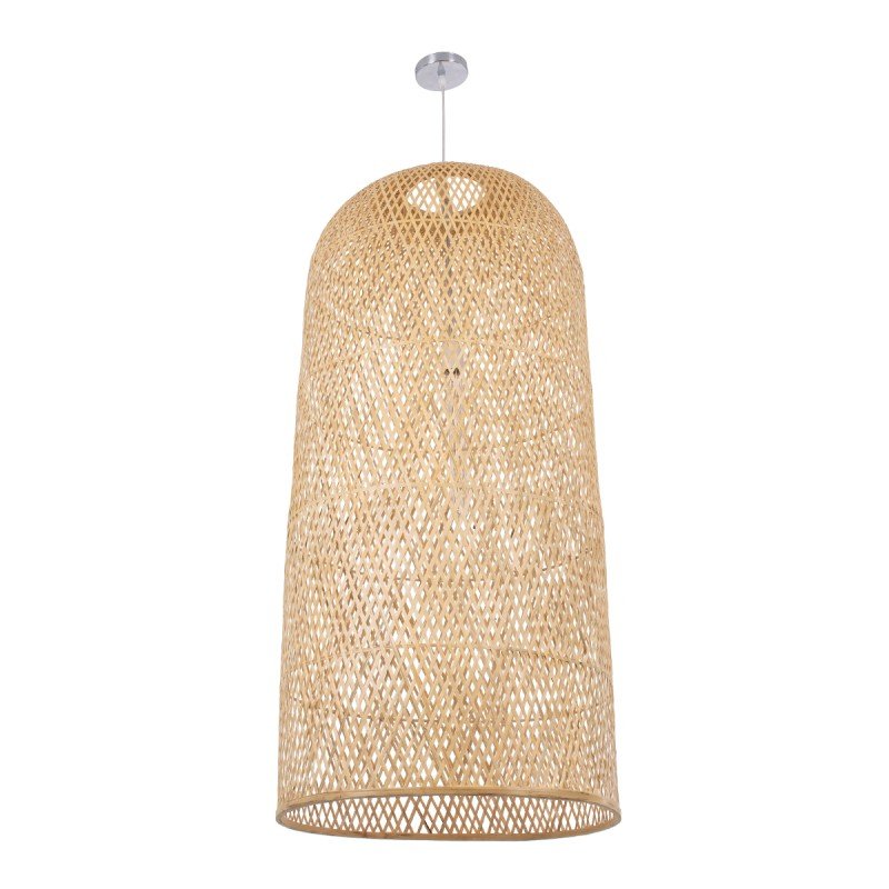 GLOBOSTAR® CALERO 00671 Boho Κρεμαστό Φωτιστικό Οροφής με Ντουί 1 x E27 AC 220-240V IP20 - Μπεζ - Μ50 x Π50 x Y110cm