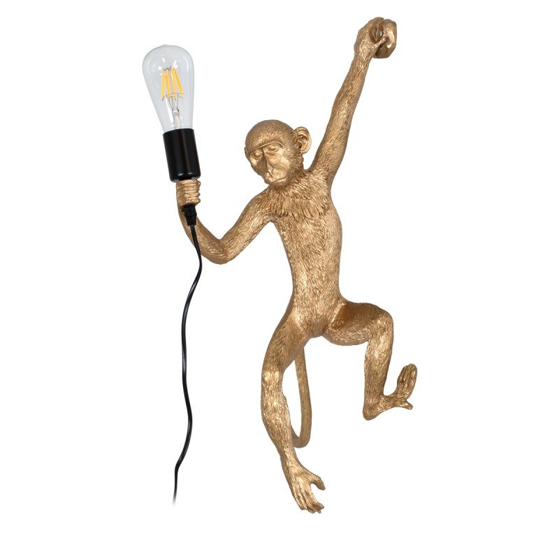 GLOBOSTAR® APES 01806 Μοντέρνο Φωτιστικό Τοίχου - Απλίκα με Ντουί 1 x E27 AC 220-240V IP20 - Χρυσό & Μαύρο - Μ34 x Π31 x Υ61cm