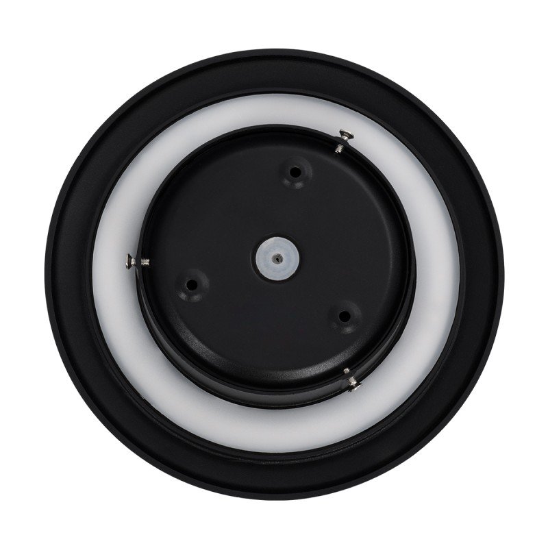 GLOBOSTAR® HELIO-R 60660 Μοντέρνο Φωτιστικό Τοίχου - Απλίκα LED 10W 1000lm 120° AC 220-240V Αδιάβροχο IP65 Θερμό Λευκό 2700K - Lumileds SMD Chip & TÜV SÜD Driver - Μαύρο Ματ - Μ21 x Π21 x Υ5cm - 5 Χρόνια Εγγύηση