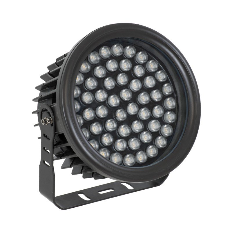GLOBOSTAR® FLOODNEVA 90398 Προβολέας Σποτ Wall Washer LED 54W 4860lm 30° DC 24V Αδιάβροχο IP65 Θερμό Λευκό 2700K Dimmable - Bridgelux SMD Chip - Μαύρο - Μ24.5 x Π24.5 x Υ14.7cm - 3 Χρόνια Εγγύηση