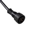 GLOBOSTAR® WWCONNECTOR 90705 5 Pin Σύνδεσμος Τροφοδοσίας για Wall Washers & Προβολείς με Είσοδο 5 x 0.25mm2 & Έξοδο 1 x Αρσενικό Βύσμα Αδιάβροχο IP65 - Μαύρο - Μ12.5 x Π1.6 x Υ1.6cm