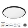 GLOBOSTAR® TUFFIN 60999 Φωτιστικό Πλαφονιέρα Οροφής LED 36W 3420lm 120° AC 220-240V Αδιάβροχο IP54 Φυσικό Λευκό 4500K - Lumileds SMD Chip - Μαύρο Ματ & Λευκό Γαλακτερό - Μ48 x Π48 x Υ6.5cm - 3 Χρόνια Εγγύηση