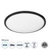 GLOBOSTAR® TUFFIN 60998 Φωτιστικό Πλαφονιέρα Οροφής LED 36W 3600lm 120° AC 220-240V Αδιάβροχο IP54 Ψυχρό Λευκό 6000K - Lumileds SMD Chip - Μαύρο Ματ & Λευκό Γαλακτερό - Μ48 x Π48 x Υ6.5cm - 3 Χρόνια Εγγύηση