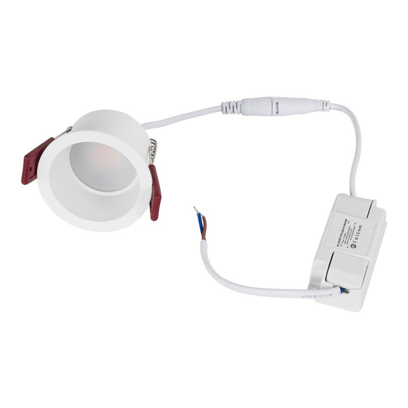 GLOBOSTAR® IP 60344 Χωνευτό Downlight Σποτ Μπάνιου LED 7W 750lm 45° AC 220-240V Αδιάβροχο IP44 Φυσικό Λευκό 4500K - Lumileds SMD Chip & TÜV SÜD Driver - Λευκό Ματ - Μ6.6 x Π6.6 x Υ5.3cm / Q5.5cm - 5 Χρόνια Εγγύηση