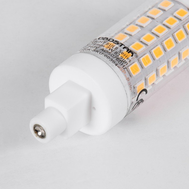 GLOBOSTAR® TUBINI 60395 Λάμπα R7S 78mm LED 7W 791lm 360° AC 220-240V IP20 Θερμό Λευκό 2700K - Lumileds SMD Chip - Μ7.8 x Π2 x Υ2cm - 3 Χρόνια Εγγύηση