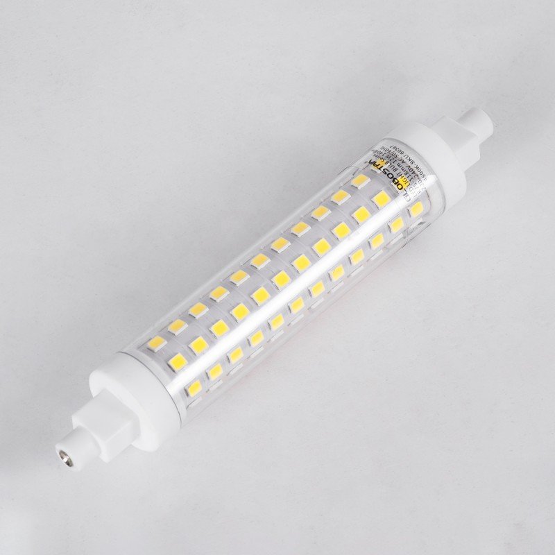 GLOBOSTAR® TUBINI 60396 Λάμπα R7S 118mm LED 12W 1452lm 360° AC 220-240V IP20 Ψυχρό Λευκό 6000K - Lumileds SMD Chip - Μ11.8 x Π2.2 x Υ2.2cm - 3 Χρόνια Εγγύηση
