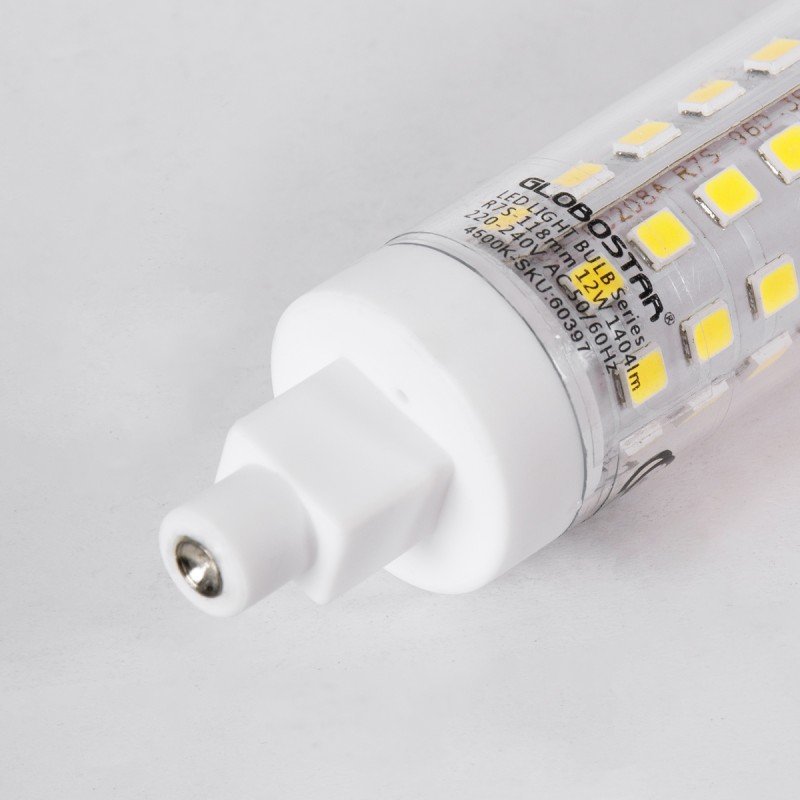 GLOBOSTAR® TUBINI 60396 Λάμπα R7S 118mm LED 12W 1452lm 360° AC 220-240V IP20 Ψυχρό Λευκό 6000K - Lumileds SMD Chip - Μ11.8 x Π2.2 x Υ2.2cm - 3 Χρόνια Εγγύηση