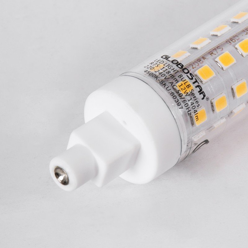 GLOBOSTAR® TUBINI 60398 Λάμπα R7S 118mm LED 12W 1356lm 360° AC 220-240V IP20 Θερμό Λευκό 2700K - Lumileds SMD Chip - Μ11.8 x Π2.2 x Υ2.2cm - 3 Χρόνια Εγγύηση