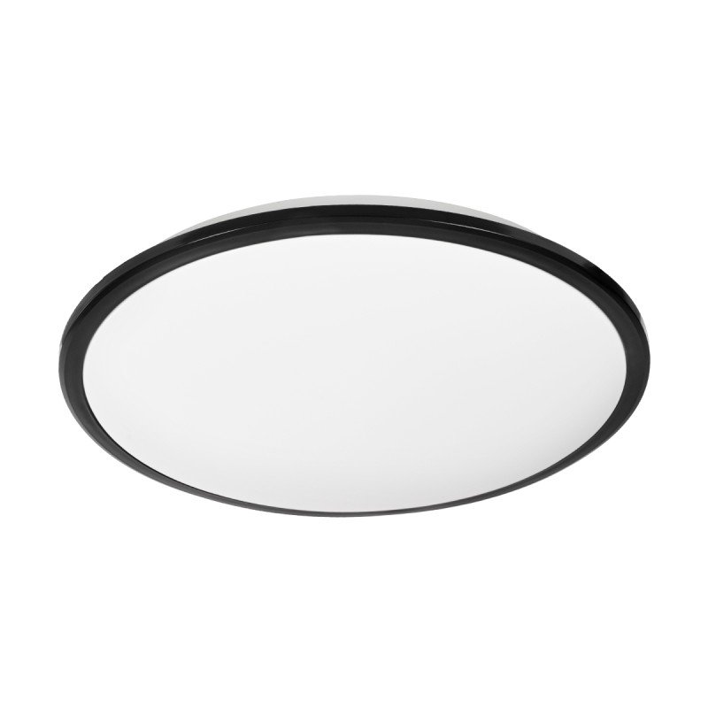 GLOBOSTAR® TUFFIN 60999 Φωτιστικό Πλαφονιέρα Οροφής LED 36W 3420lm 120° AC 220-240V Αδιάβροχο IP54 Φυσικό Λευκό 4500K - Lumileds SMD Chip - Μαύρο Ματ & Λευκό Γαλακτερό - Μ48 x Π48 x Υ6.5cm - 3 Χρόνια Εγγύηση