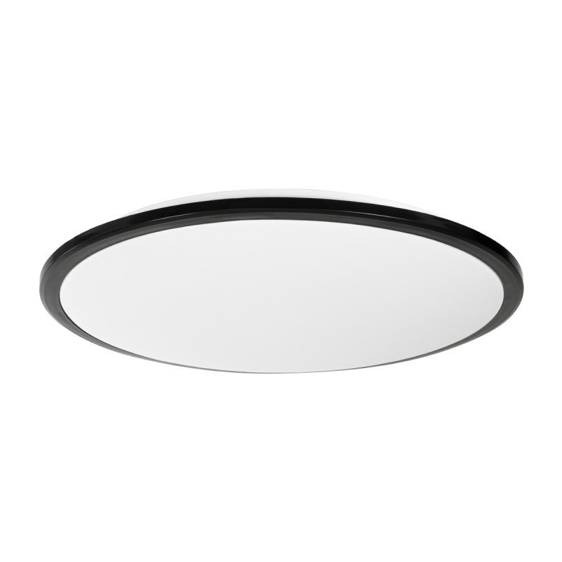 GLOBOSTAR® TUFFIN 60999 Φωτιστικό Πλαφονιέρα Οροφής LED 36W 3420lm 120° AC 220-240V Αδιάβροχο IP54 Φυσικό Λευκό 4500K - Lumileds SMD Chip - Μαύρο Ματ & Λευκό Γαλακτερό - Μ48 x Π48 x Υ6.5cm - 3 Χρόνια Εγγύηση