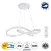 GLOBOSTAR® DEXTER 61050 Μοντέρνο Κρεμαστό Φωτιστικό Οροφής LED 72W 8064lm 300° AC 220-240V IP20 Ρυθμιζόμενο Λευκό CCT με Χειριστήριο από 2700K έως 6000K Dimmable - Lumileds SMD Chip - Λευκό Ματ - Μ56 x Π56 x Υ14cm - 3 Χρόνια Εγγύηση