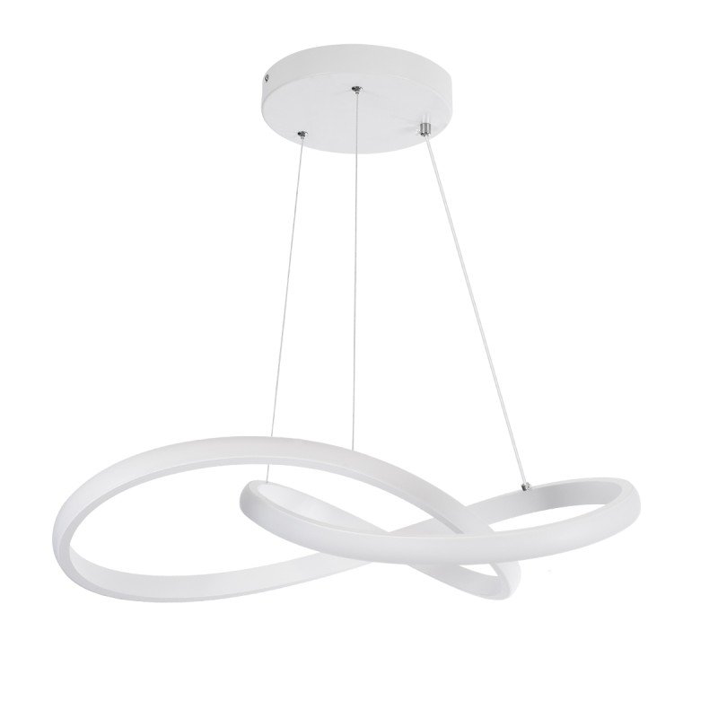 GLOBOSTAR® DEXTER 61050 Μοντέρνο Κρεμαστό Φωτιστικό Οροφής LED 72W 8064lm 300° AC 220-240V IP20 Ρυθμιζόμενο Λευκό CCT με Χειριστήριο από 2700K έως 6000K Dimmable - Lumileds SMD Chip - Λευκό Ματ - Μ56 x Π56 x Υ14cm - 3 Χρόνια Εγγύηση