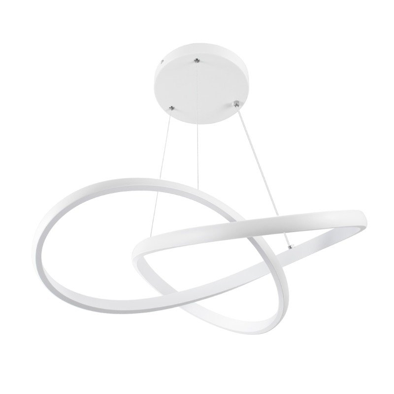 GLOBOSTAR® DEXTER 61050 Μοντέρνο Κρεμαστό Φωτιστικό Οροφής LED 72W 8064lm 300° AC 220-240V IP20 Ρυθμιζόμενο Λευκό CCT με Χειριστήριο από 2700K έως 6000K Dimmable - Lumileds SMD Chip - Λευκό Ματ - Μ56 x Π56 x Υ14cm - 3 Χρόνια Εγγύηση