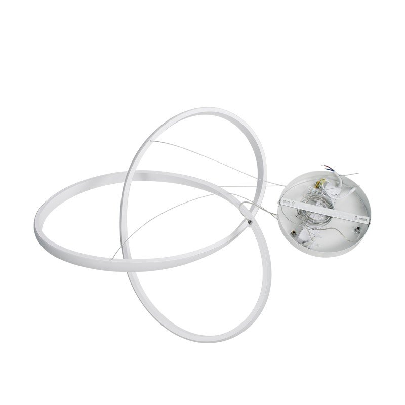 GLOBOSTAR® DEXTER 61050 Μοντέρνο Κρεμαστό Φωτιστικό Οροφής LED 72W 8064lm 300° AC 220-240V IP20 Ρυθμιζόμενο Λευκό CCT με Χειριστήριο από 2700K έως 6000K Dimmable - Lumileds SMD Chip - Λευκό Ματ - Μ56 x Π56 x Υ14cm - 3 Χρόνια Εγγύηση