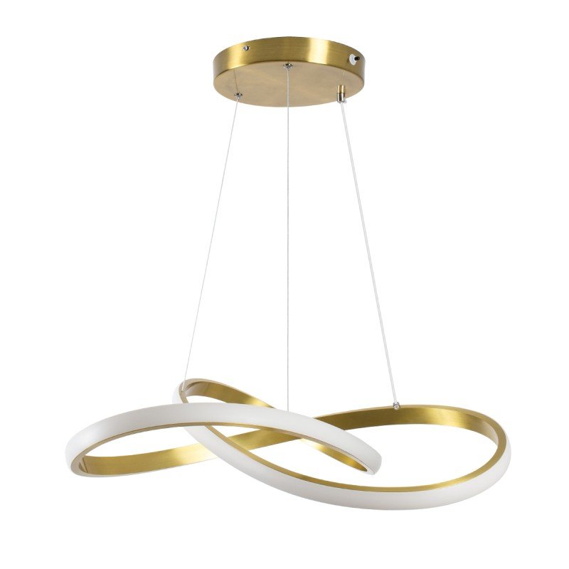 GLOBOSTAR® DEXTER 61051 Μοντέρνο Κρεμαστό Φωτιστικό Οροφής LED 72W 7200lm 300° AC 220-240V IP20 Ρυθμιζόμενο Λευκό CCT με Χειριστήριο από 2700K έως 6000K Dimmable - Lumileds SMD Chip - Σατινέ Χρυσό Βούρτσας - Μ56 x Π56 x Υ14cm - 3 Χρόνια Εγγύηση