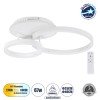GLOBOSTAR® VENOM 61121 Μοντέρνο Φωτιστικό Οροφής LED 67W 8107lm 360° AC 220-240V IP20 Ρυθμιζόμενο Λευκό CCT με Χειριστήριο από 2700K έως 6000K Dimmable - Lumileds SMD Chip - Λευκό Ματ - Μ60 x Π40 x Υ12.5cm - 3 Χρόνια Εγγύηση