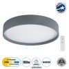 GLOBOSTAR® NARNIA 61260 Μοντέρνο Φωτιστικό Οροφής LED 100W 11500lm 120° AC 220-240V IP20 Ρυθμιζόμενο Λευκό CCT με Χειριστήριο από 2700K έως 6000K Dimmable - Lumileds SMD Chip - Γκρι Ματ - Μ60 x Π60 x Υ10cm - 3 Χρόνια Εγγύηση