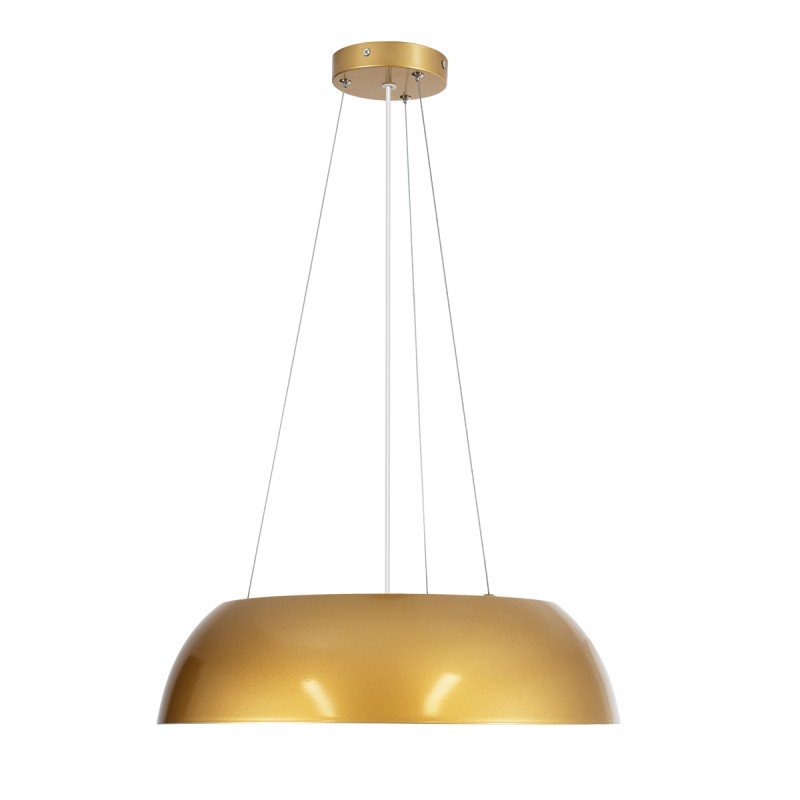 GLOBOSTAR® ANATOLIA 61268 Μοντέρνο Κρεμαστό Φωτιστικό Οροφής LED 60W 6900lm 120° AC 220-240V IP20 Ρυθμιζόμενο Λευκό CCT με Χειριστήριο από 2700K έως 6000K Dimmable - Lumileds SMD Chip - Χρυσό - Μ43 x Π43 x Υ11cm - 3 Χρόνια Εγγύηση