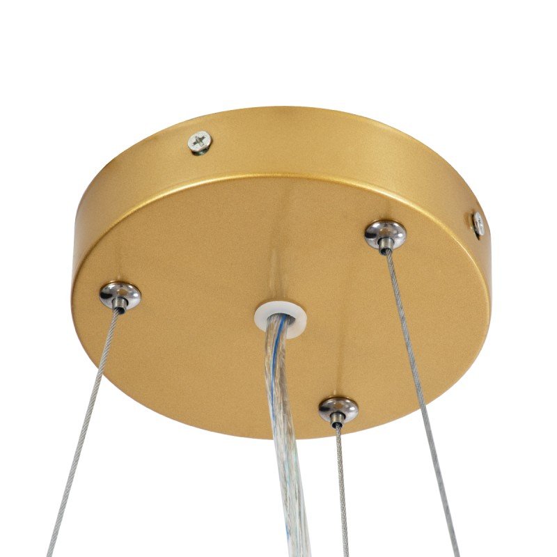GLOBOSTAR® ANATOLIA 61268 Μοντέρνο Κρεμαστό Φωτιστικό Οροφής LED 60W 6900lm 120° AC 220-240V IP20 Ρυθμιζόμενο Λευκό CCT με Χειριστήριο από 2700K έως 6000K Dimmable - Lumileds SMD Chip - Χρυσό - Μ43 x Π43 x Υ11cm - 3 Χρόνια Εγγύηση