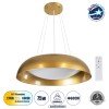 GLOBOSTAR® ANATOLIA 61270 Μοντέρνο Κρεμαστό Φωτιστικό Οροφής LED 75W 8625lm 120° AC 220-240V IP20 Ρυθμιζόμενο Λευκό CCT με Χειριστήριο από 2700K έως 6000K Dimmable - Lumileds SMD Chip - Χρυσό - Μ60 x Π60 x Υ12.5cm - 3 Χρόνια Εγγύηση