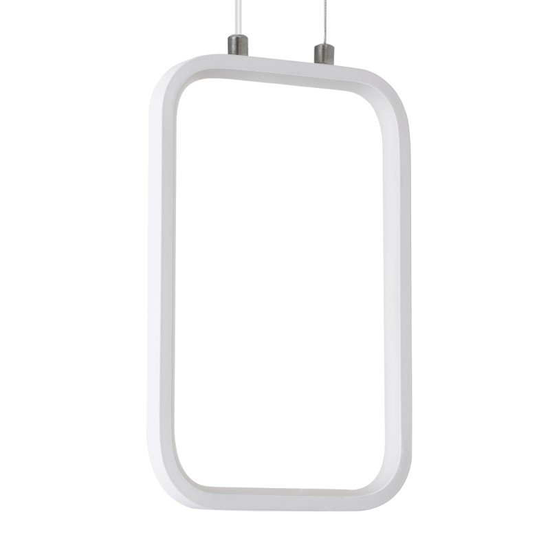 GLOBOSTAR® DEROBA 61299 Μοντέρνο Κρεμαστό Φωτιστικό Οροφής LED 12W 1320lm 360° AC 220-240V IP20 Ρυθμιζόμενο Λευκό CCT με On/Off 2700K/4500K/6000K - Lumileds SMD Chip - Λευκό Ματ - Μ16 x Π1.6 x Υ25.5cm - 3 Χρόνια Εγγύηση