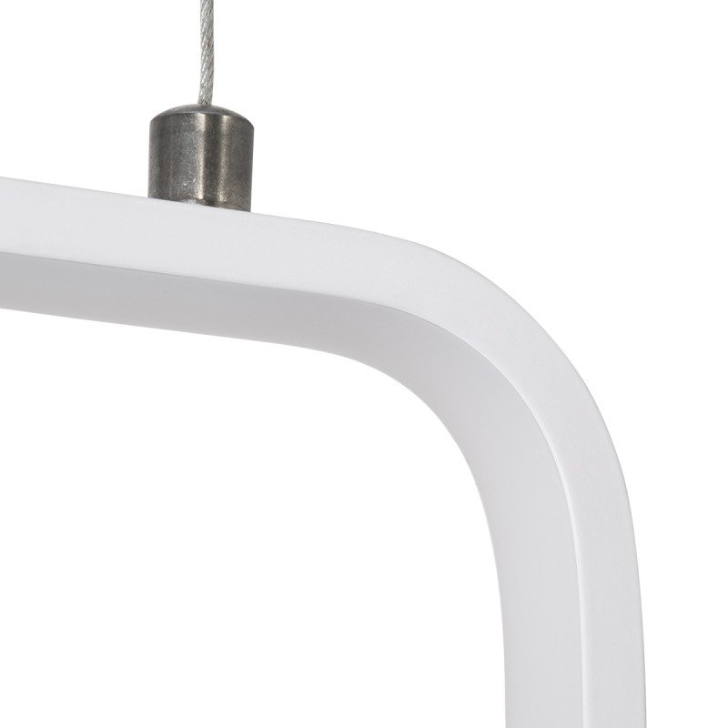 GLOBOSTAR® DEROBA 61299 Μοντέρνο Κρεμαστό Φωτιστικό Οροφής LED 12W 1320lm 360° AC 220-240V IP20 Ρυθμιζόμενο Λευκό CCT με On/Off 2700K/4500K/6000K - Lumileds SMD Chip - Λευκό Ματ - Μ16 x Π1.6 x Υ25.5cm - 3 Χρόνια Εγγύηση