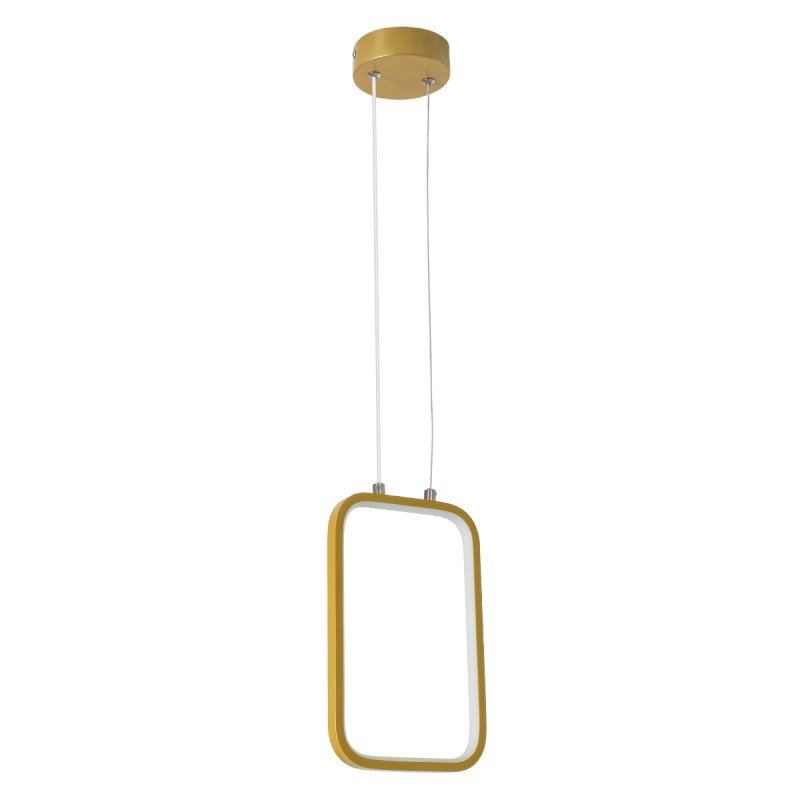 GLOBOSTAR® DEROBA 61301 Μοντέρνο Κρεμαστό Φωτιστικό Οροφής LED 12W 1320lm 360° AC 220-240V IP20 Ρυθμιζόμενο Λευκό CCT με On/Off 2700K/4500K/6000K - Lumileds SMD Chip - Χρυσό Βούρτσας - Μ16 x Π1.6 x Υ25.5cm - 3 Χρόνια Εγγύηση