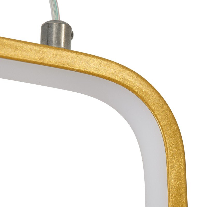 GLOBOSTAR® DEROBA 61301 Μοντέρνο Κρεμαστό Φωτιστικό Οροφής LED 12W 1320lm 360° AC 220-240V IP20 Ρυθμιζόμενο Λευκό CCT με On/Off 2700K/4500K/6000K - Lumileds SMD Chip - Χρυσό Βούρτσας - Μ16 x Π1.6 x Υ25.5cm - 3 Χρόνια Εγγύηση