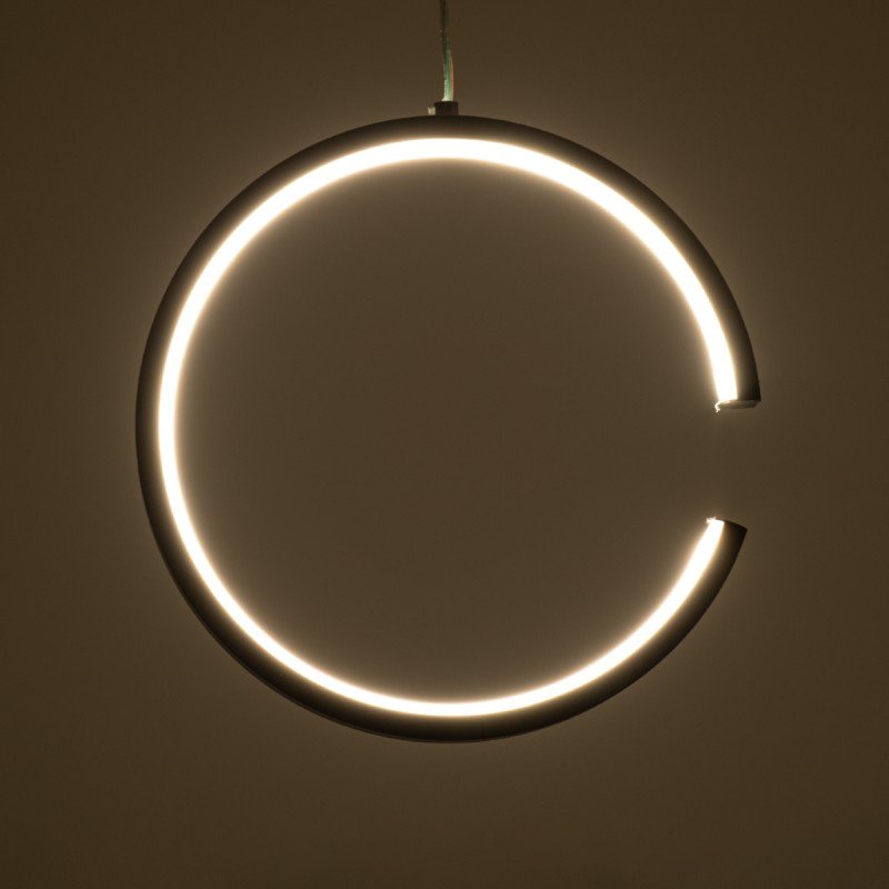 GLOBOSTAR® CEROBA 61306 Μοντέρνο Κρεμαστό Φωτιστικό Οροφής LED 12W 1320lm 360° AC 220-240V IP20 Ρυθμιζόμενο Λευκό CCT με On/Off 2700K/4500K/6000K - Lumileds SMD Chip - Μαύρο Ματ - Μ22 x Π2 x Υ22cm - 3 Χρόνια Εγγύηση