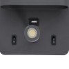 GLOBOSTAR® IBIS 61369 Μοντέρνο Φωτιστικό Τοίχου - Απλίκα Ξενοδοχείου Reading Light με Φορτιστή USB 3A LED 10W 1100lm 36° & 360° AC 220-240V IP20 Φυσικό Λευκό 4500K - Bridgelux COB Chip & TÜV SÜD Driver - Γκρι Ανθρακί Ματ - Μ10 x Π6.1 x Υ18cm - 3 Χ