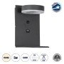 GLOBOSTAR® CROWN 61372 Μοντέρνο Φωτιστικό Τοίχου - Απλίκα Ξενοδοχείου Reading Light με Φορτιστή USB 3A LED 5W 550lm 120° AC 220-240V IP20 Φυσικό Λευκό 4500K - Bridgelux COB Chip & TÜV SÜD Driver - Γκρι Ανθρακί Ματ - Μ15 x Π15 x Υ23cm - 3 Χρόνια Εγγύησ