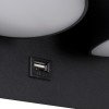 GLOBOSTAR® REGENCY 61376 Μοντέρνο Φωτιστικό Τοίχου - Απλίκα Ξενοδοχείου Reading Light με Φορτιστή USB 3A LED 16W 1840lm 120° AC 220-240V IP20 Φυσικό Λευκό 4500K - Bridgelux SMD Chip & TÜV SÜD Driver - Μαύρο Ματ - Μ16.5 x Π12 x Υ10cm - 3 Χρόνια Εγγύηση