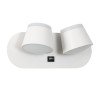 GLOBOSTAR® REGENCY 61377 Μοντέρνο Φωτιστικό Τοίχου - Απλίκα Ξενοδοχείου Reading Light με Φορτιστή USB 3A LED 16W 1840lm 120° AC 220-240V IP20 Φυσικό Λευκό 4500K - Bridgelux SMD Chip & TÜV SÜD Driver - Λευκό Ματ - Μ16.5 x Π12 x Υ10cm - 3 Χρόνια Εγγύηση