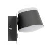 GLOBOSTAR® REGENCY 61378 Μοντέρνο Φωτιστικό Τοίχου - Απλίκα Ξενοδοχείου Reading Light με Φορτιστή USB 3A LED 16W 1840lm 120° AC 220-240V IP20 Φυσικό Λευκό 4500K - Bridgelux SMD Chip & TÜV SÜD Driver - Γκρι Ανθρακί Ματ - Μ16.5 x Π12 x Υ10cm - 3 Χρόνια 
