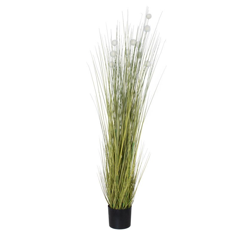 GloboStar® Artificial Garden ERIOPHORUM ANGUSTIFOLIUM COTTON GRASS 20073 Τεχνητό Διακοσμητικό Φυτό Γρασίδι του Βαμβακιού Υ150cm