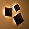 GLOBOSTAR® HELIO-S 60664 Μοντέρνο Φωτιστικό Τοίχου - Απλίκα LED 12W 1380lm 120° AC 220-240V Αδιάβροχο IP65 Θερμό Λευκό 2700K - Lumileds SMD Chip & TÜV SÜD Driver - Μαύρο Ματ - Μ26 x Π5 x Υ26cm - 5 Χρόνια Εγγύηση
