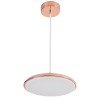 GLOBOSTAR® BARON 61253 Μοντέρνο Κρεμαστό Φωτιστικό Οροφής LED 12W 1440lm 120° AC 220-240V IP20 Ρυθμιζόμενο Λευκό CCT με On/Off 2700K/4500K/6000K - Lumileds SMD Chip - Ροζ Χρυσό - Μ25 x Π25 x Υ8cm - 3 Χρόνια Εγγύηση