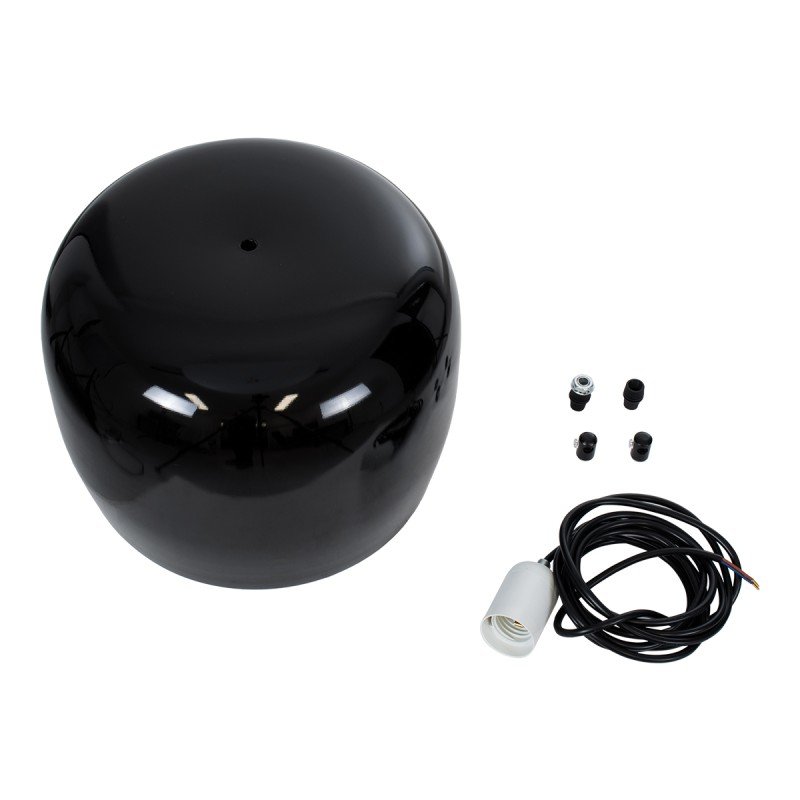 GLOBOSTAR® JASPER 01373 Μοντέρνο Κρεμαστό Φωτιστικό Οροφής με Ντουί 1 x E27 AC 220-240V IP20 - Μαύρο & Λευκό - Μ26.5 x Π26.5 x Υ20.5cm