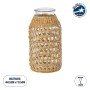 GloboStar® MANDY 35627 Διακοσμητικό Βάζο Γυάλινο Διάφανο με Μπαμπού Φ8.5 x Υ17.5cm