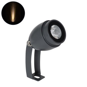 GLOBOSTAR® TREEGAL 90461 Φωτιστικό Σποτ για Φυτά - Δέντρα με Βάση Μπετού & Κορμού LED 3W 330lm 15° DC 24V Αδιάβροχο IP67 Θερμό Λευκό 2700K Dimmable - Bridgelux SMD Chip - Γκρι Ανθρακί - Μ5 x Π5 x Υ14.7cm - 3 Χρόνια Εγγύηση