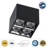 GLOBOSTAR® LUMINAR 60333 Downlight Σποτ LED 14W 1890lm 36° AC 220-240V IP20 Θερμό Λευκό 2700K - Osram SMD Chip & TÜV SÜD Driver - Μαύρο Ματ - Μ8.2 x Π8.2 x Υ6.6cm - 5 Χρόνια Εγγύηση
