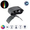 GloboStar® TREELIGHT-PLANTE 90518 Κυρτή Μπάρα Φωτισμού Wall Washer με Αντιθαμβωτική Γρίλια Ειδική για Φυτά - Δέντρα LED 3W 255lm 15° DC 24V Αδιάβροχο IP67 Μ11 x Π8.5 x Υ11cm RGBW DMX512 - Γκρι Ανθρακί - 3 Years Warranty