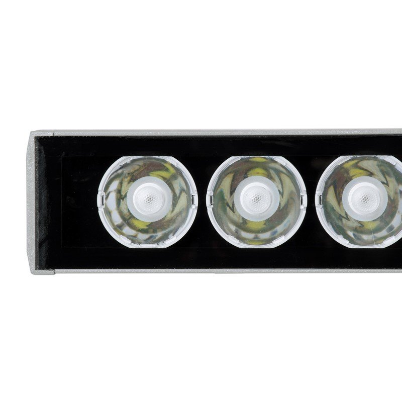 GLOBOSTAR® WASHERJAVIA 90557 Μπάρα Φωτισμού Wall Washer LED 48W 4080lm 5° DC 24V Αδιάβροχο IP67 Πολύχρωμο RGBW Dimmable DMX512 - Bridgelux SMD Chip - Γκρι Ανθρακί - Μ100 x Π5.2 x Υ3.6cm - 3 Χρόνια Εγγύηση