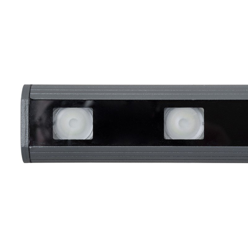 GLOBOSTAR® WASHERPANDA 90581 Μπάρα Φωτισμού Wall Washer LED 18W 1530lm 15° DC 24V Αδιάβροχο IP67 Πολύχρωμο RGBW Dimmable DMX512 - Bridgelux SMD Chip - Γκρι Ανθρακί - Μ100 x Π4 x Υ3.5cm - 3 Χρόνια Εγγύηση