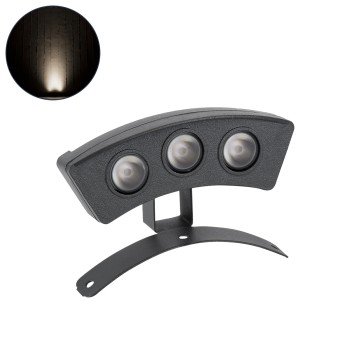 GLOBOSTAR® TREEPLANTE 90516 Κυρτή Μπάρα Φωτισμού Wall Washer για Φυτά - Δέντρα LED 3W 285lm 15° DC 24V Αδιάβροχο IP67 Φυσικό Λευκό 4500K Dimmable - Bridgelux SMD Chip - Γκρι Ανθρακί - Μ11 x Π3 x Υ8.2cm - 3 Χρόνια Εγγύηση