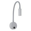 GLOBOSTAR® GOOSE 60877 Μοντέρνο Φωτιστικό Τοίχου - Απλίκα Ξενοδοχείου Reading Light LED 3W 300lm 36° AC 220-240V IP20 Φυσικό Λευκό 4500K - CREE XPE Chip & TÜV SÜD Driver - Γκρι Ανθρακί Ματ - Μ6.5 x Π15 x Υ24.5cm - 3 Χρόνια Εγγύηση