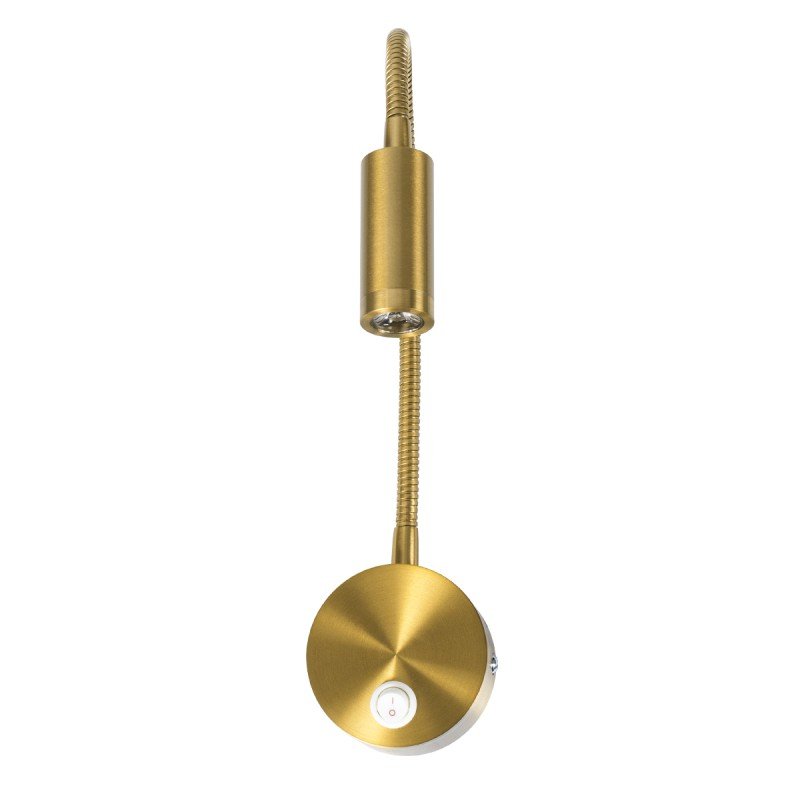 GLOBOSTAR® GOOSE 60880 Μοντέρνο Φωτιστικό Τοίχου - Απλίκα Ξενοδοχείου Reading Light LED 3W 300lm 36° AC 220-240V IP20 Φυσικό Λευκό 4500K - CREE XPE Chip & TÜV SÜD Driver - Σατινέ Χρυσό Βούρτσας - Μ6.5 x Π15 x Υ24.5cm - 3 Χρόνια Εγγύηση