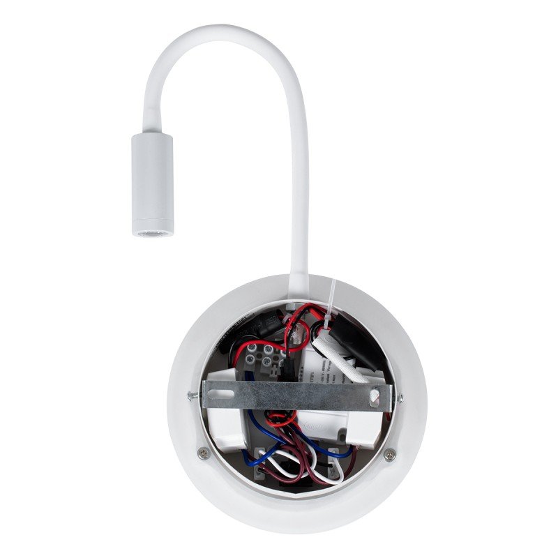GLOBOSTAR® GOOSE 60881 Μοντέρνο Φωτιστικό Τοίχου - Απλίκα Ξενοδοχείου Reading Light με Φορτιστή USB 3A LED 6W 600lm 36° & 360° AC 220-240V IP20 Φυσικό Λευκό 4500K - CREE XPE & Lumileds SMD Chip & TÜV SÜD Driver - Λευκό Ματ - Μ15.5 x Π15 x Υ30.