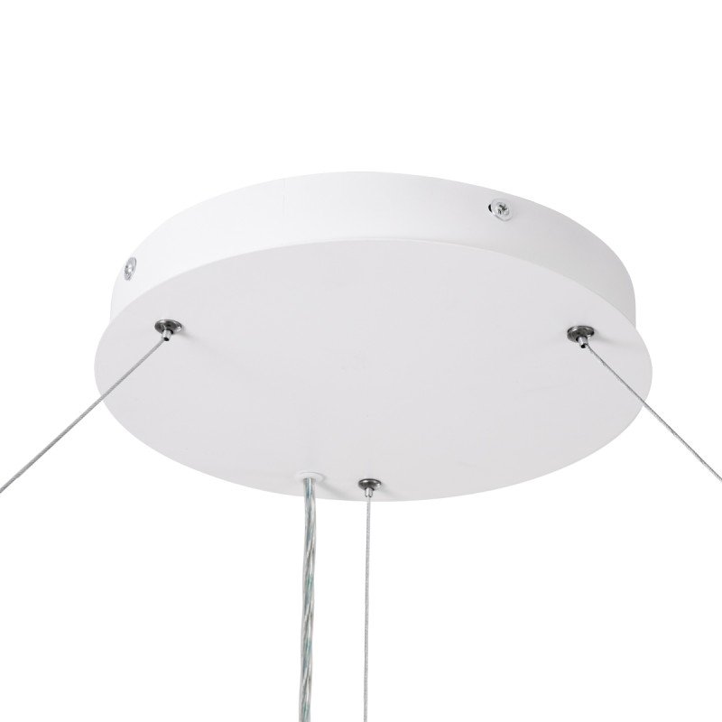 GLOBOSTAR® RA 61199 Μοντέρνο Κρεμαστό Φωτιστικό Οροφής LED 100W 11020lm 120° AC 220-240V IP20 Ρυθμιζόμενο Λευκό CCT με Χειριστήριο από 2700K έως 6000K Dimmable - Lumileds SMD Chip - Λευκό Ματ - Μ120 x Π120 x Υ8cm - 3 Χρόνια Εγγύηση